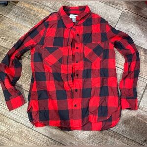 Red and Black Plaid Girls Shirt